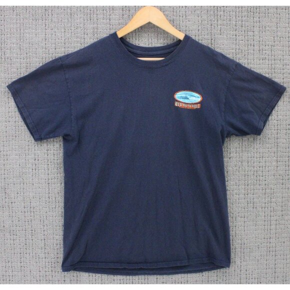 Old Guys Rule Shirt Mens Large Navy Blue Short Sleeve Beach Surfing Graphic Logo - Picture 2 of 8